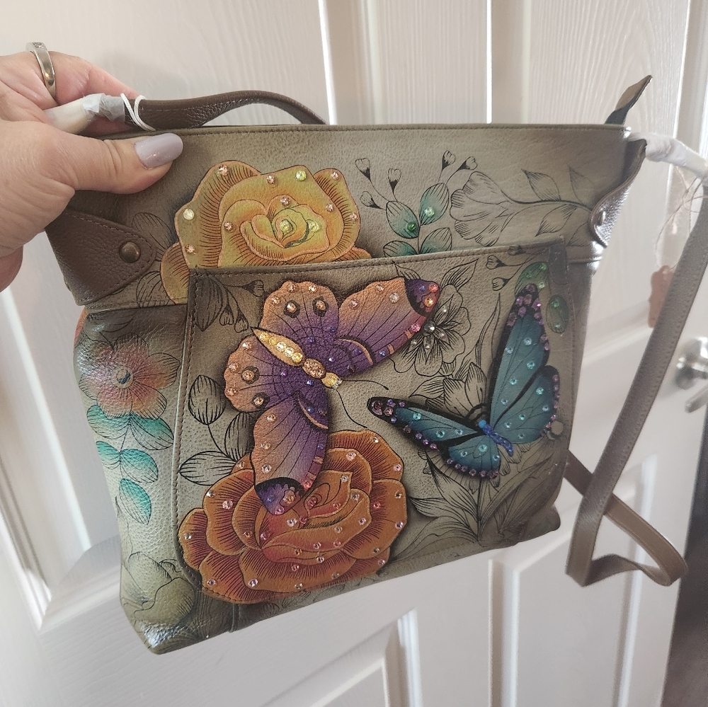 Anushka painted purse with swarzoski's